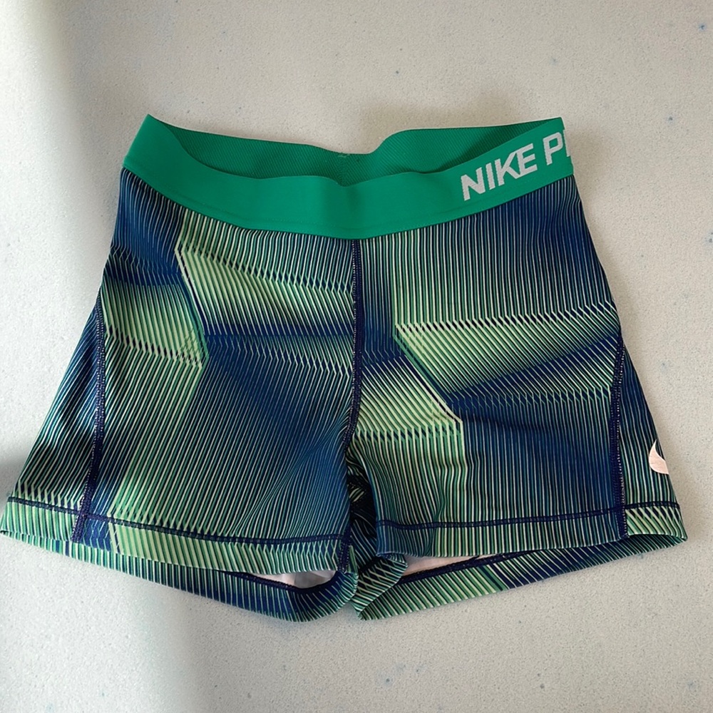 Nike pros, medium, green and blue